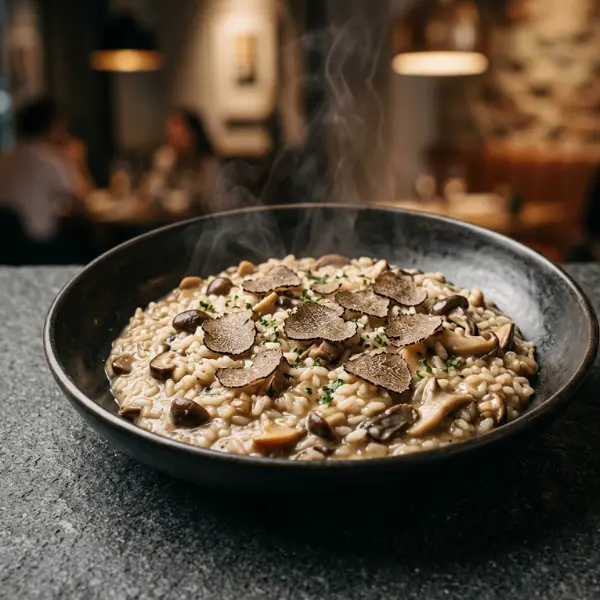 Arroz cremoso de setas y trufa