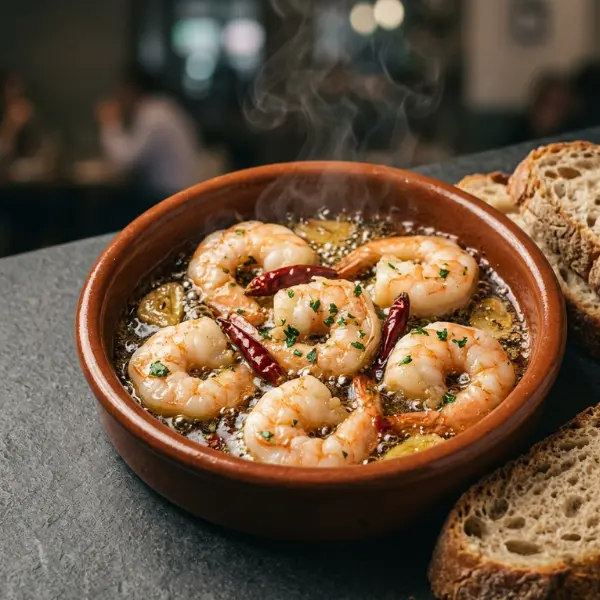 Gambas al ajillo con guindilla